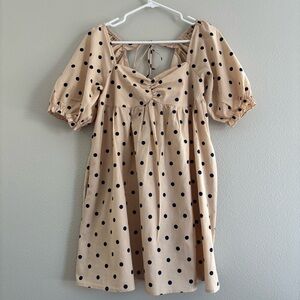 Princess Polly Tan Polka Dot Dress